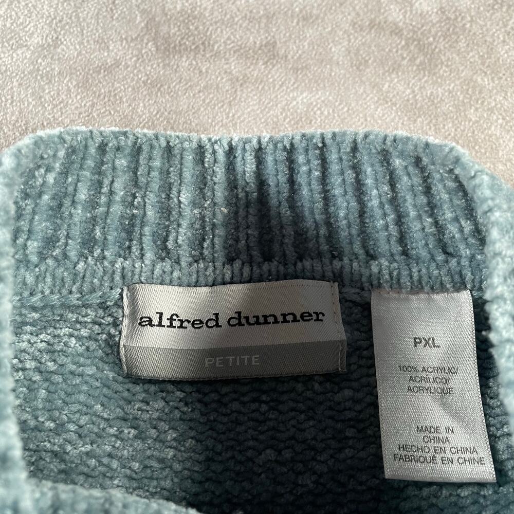 Vintage Alfred Dunner Grandma Style Patterned Cozy Blue Full Zip Sweater - Picture 5 of 6